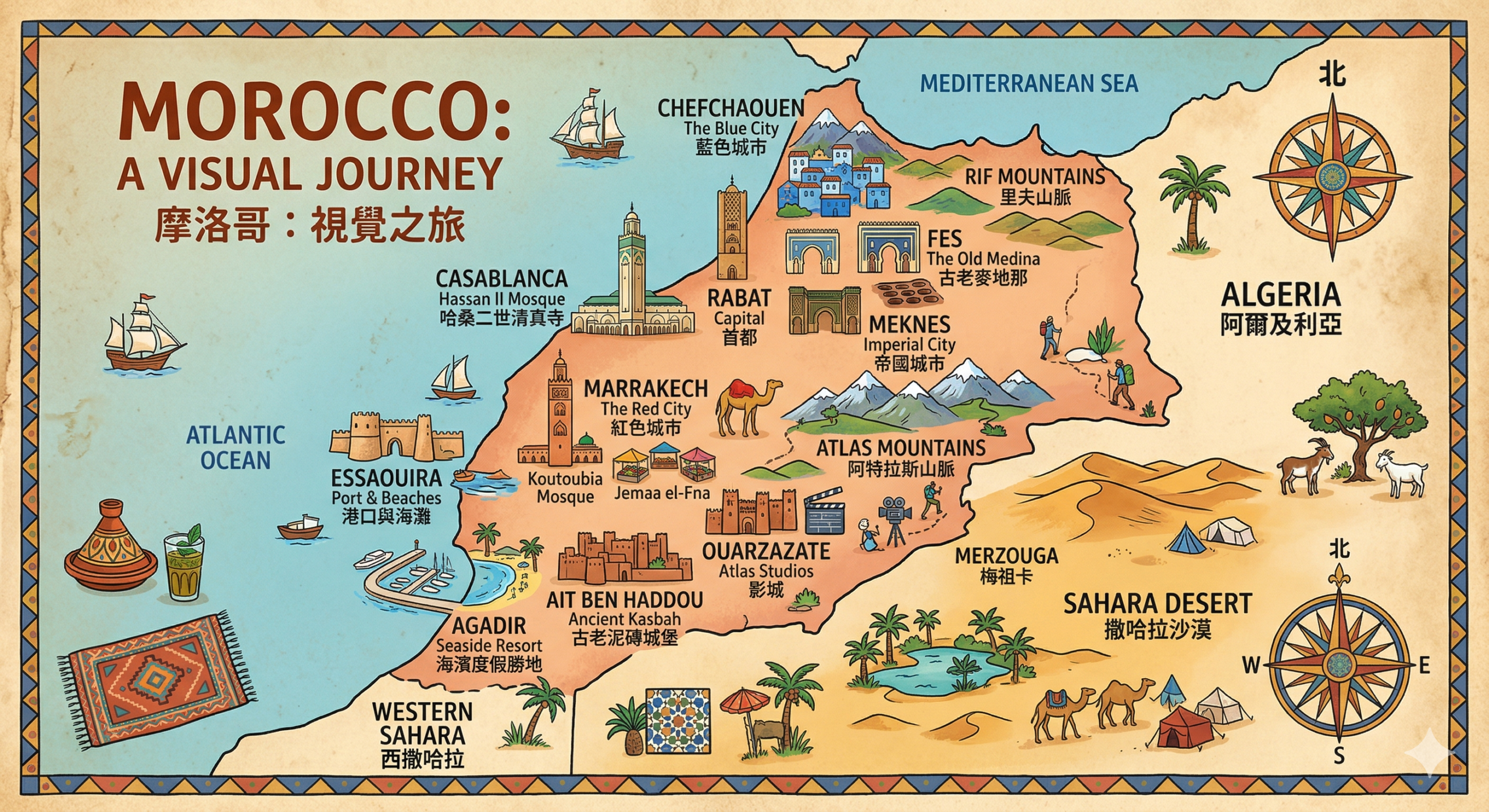 Morocco Popular Tourism Places