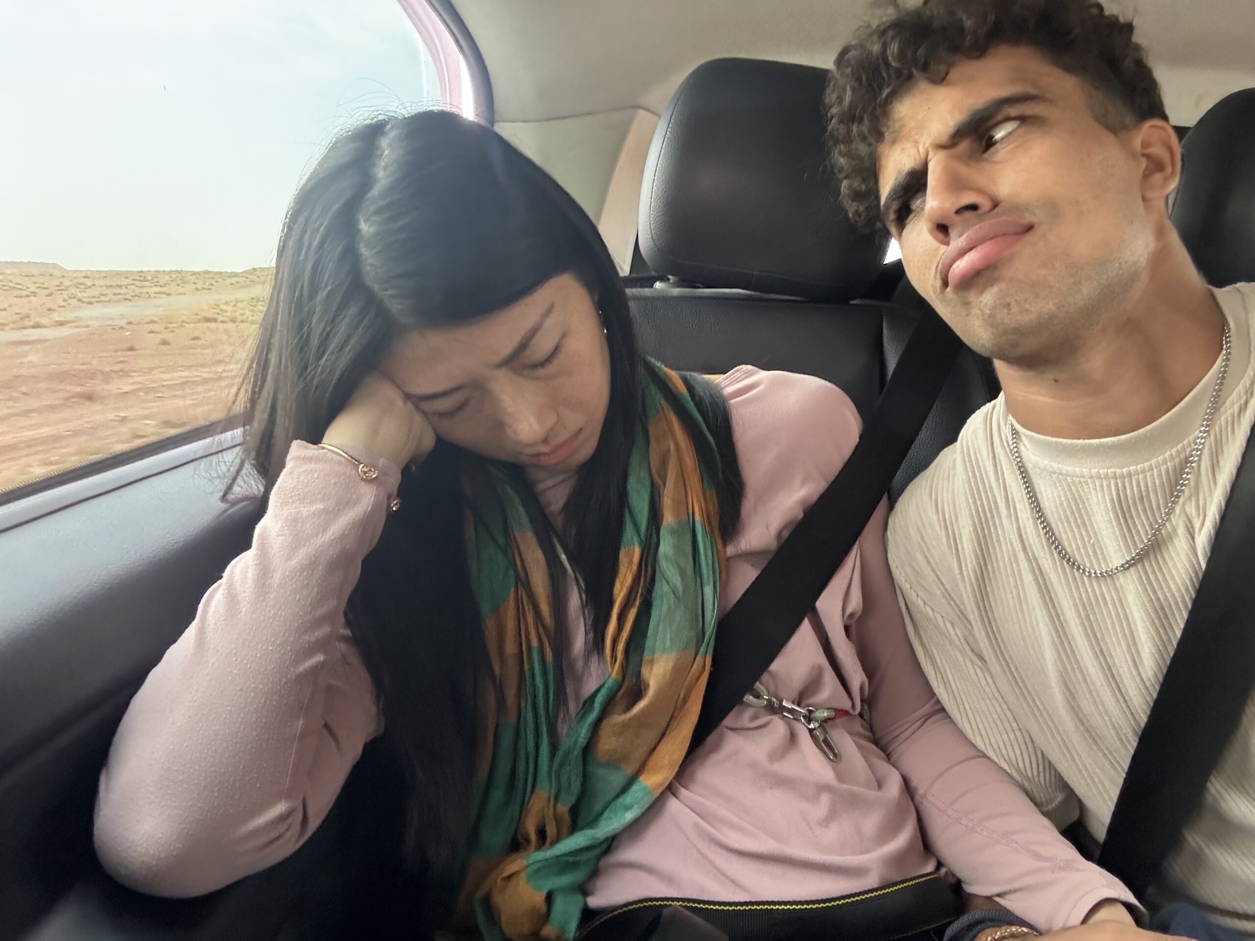 Taiwanese girl and Moroccan boy touching romance