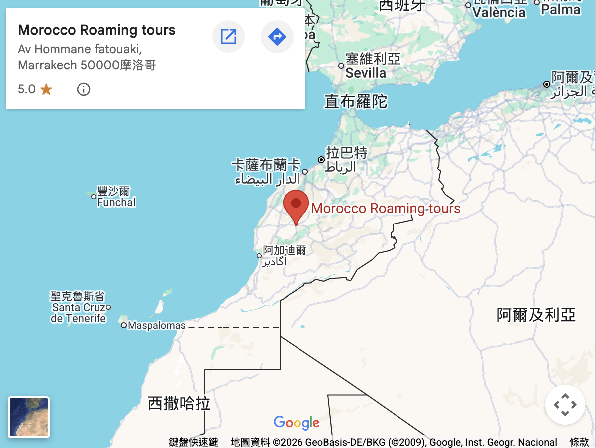Morocco Roaming on google map